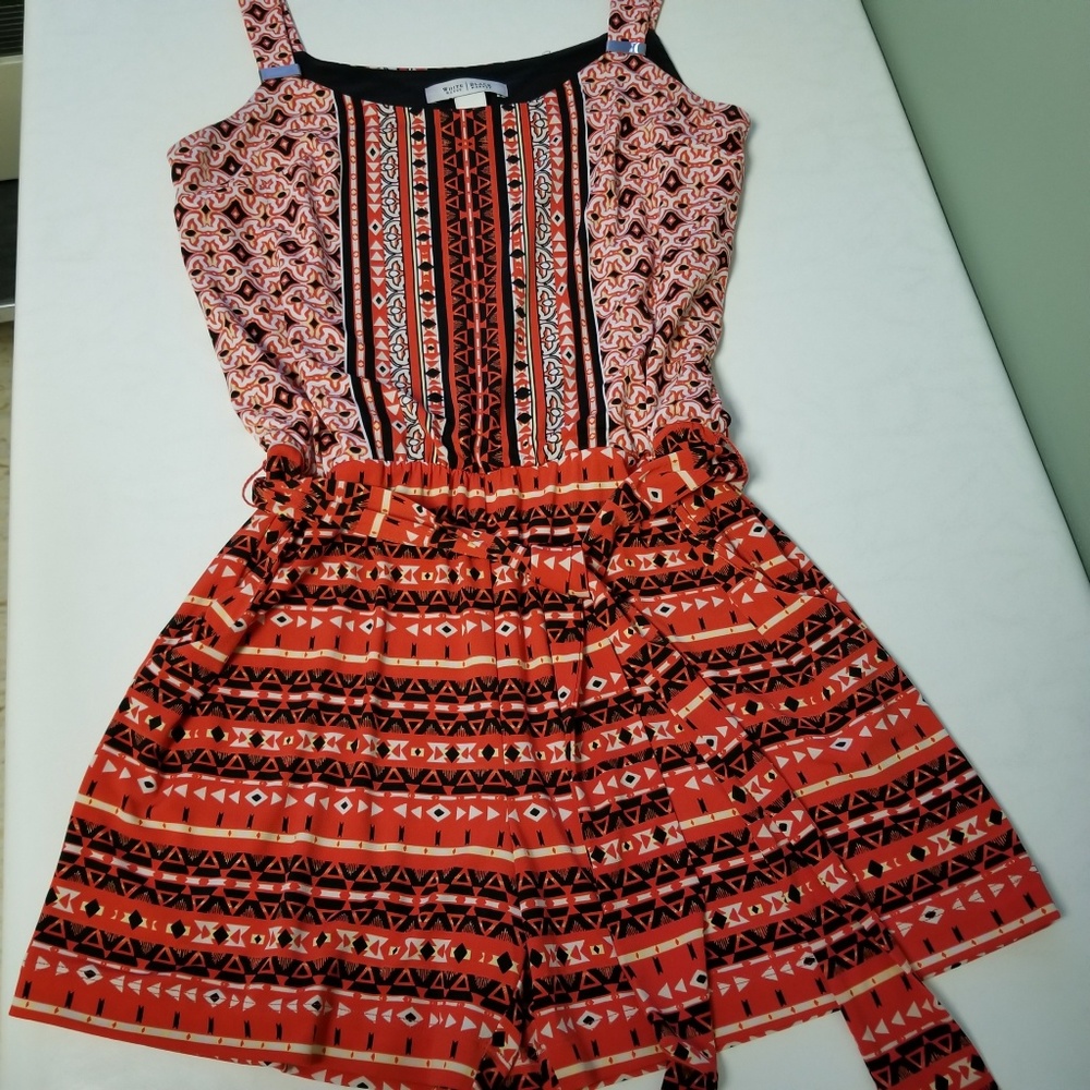 White House Black Market Tribal Sunset Romper H306